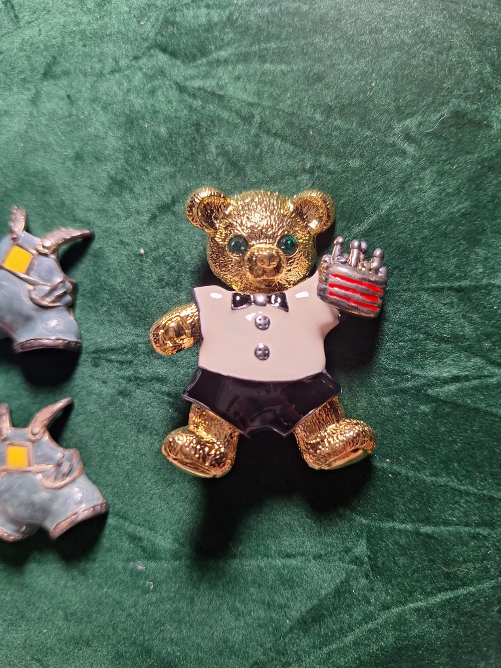 Vintage Teddy Bearebi Brooch Set By Edgar Berebi